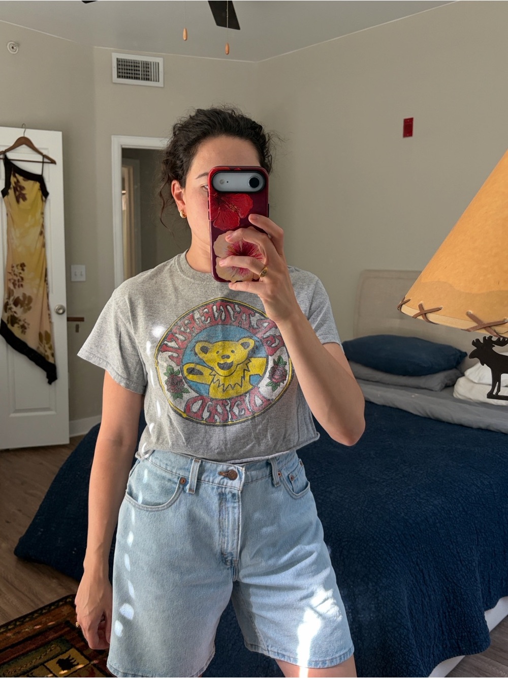 Grateful Dead dancing bear cropped t shirt